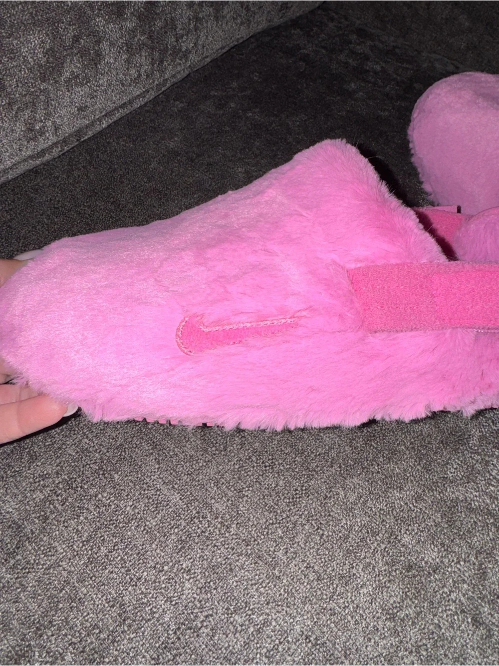 Nike Calm SE Plush Cozy Women's Pink Mules / Slip On Shoes size 11